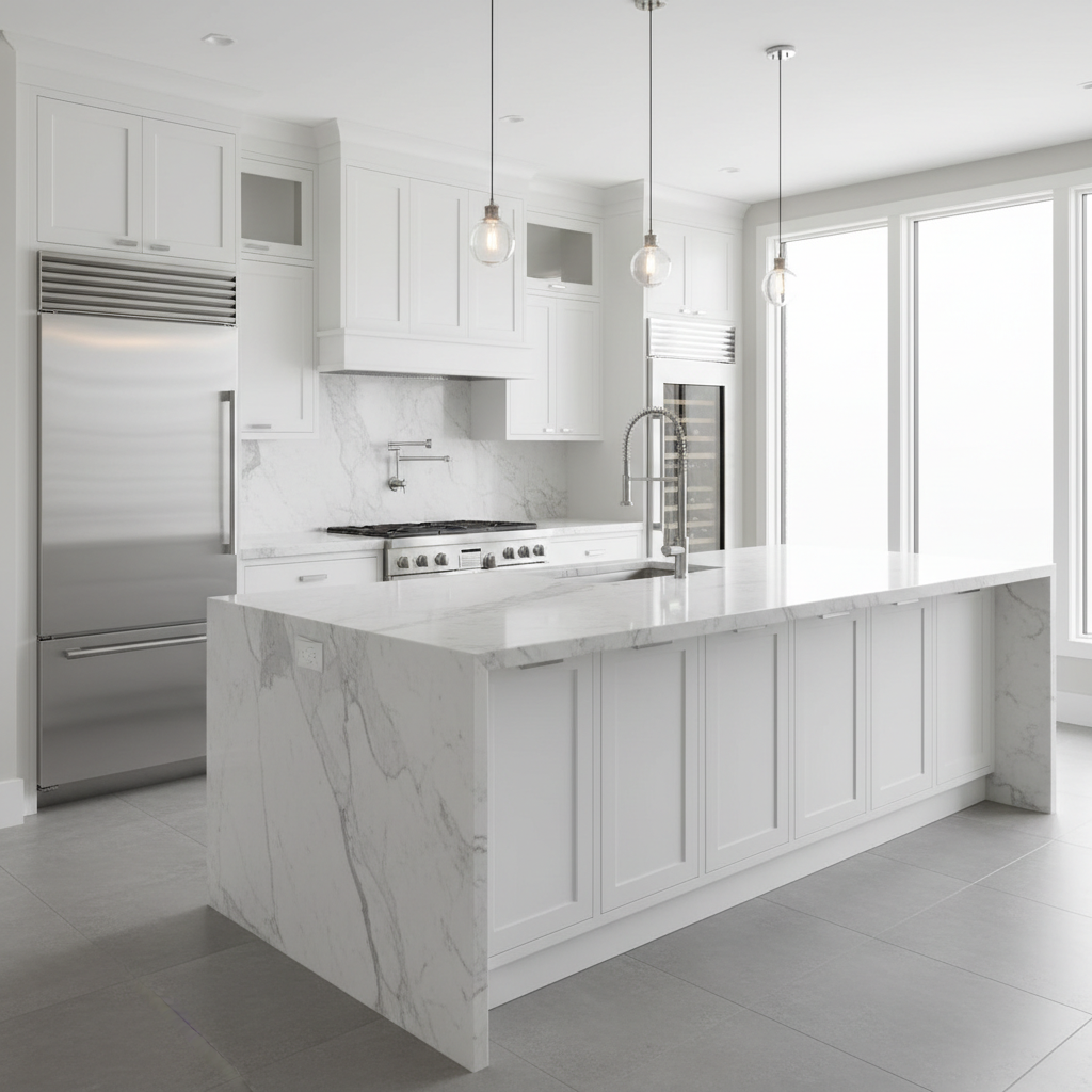 Luxury kitchen with Smeg-style built-in refrigeration